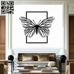 Butterfly wall art E0019149 file cdr and dxf free vector download for laser cut plasma