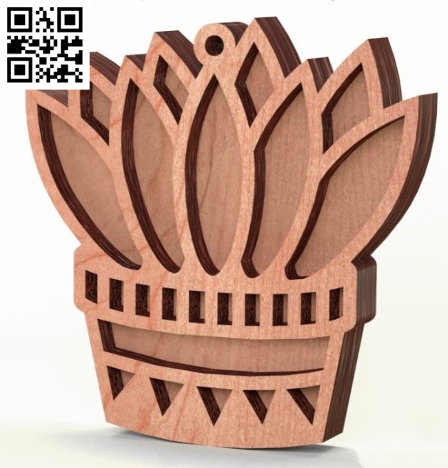 Cactus pot E0019108 file cdr and dxf free vector download for laser cut