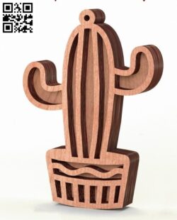 Cactus pot E0019109 file cdr and dxf free vector download for laser cut