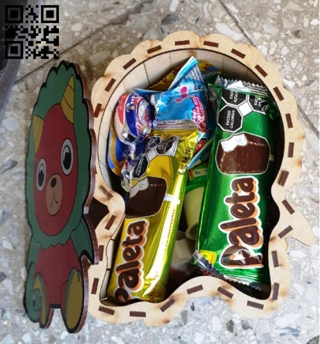 Candy box E0019157 file cdr and dxf free vector download for laser cut