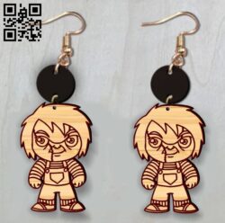 Chucky earring E0019029 file cdr and dxf free vector download for laser cut