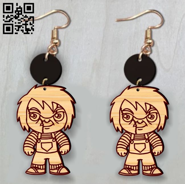 Chucky earring E0019029 file cdr and dxf free vector download for laser cut