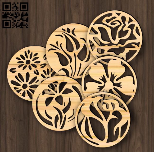 Coaster E0019160 file cdr and dxf free vector download for laser cut