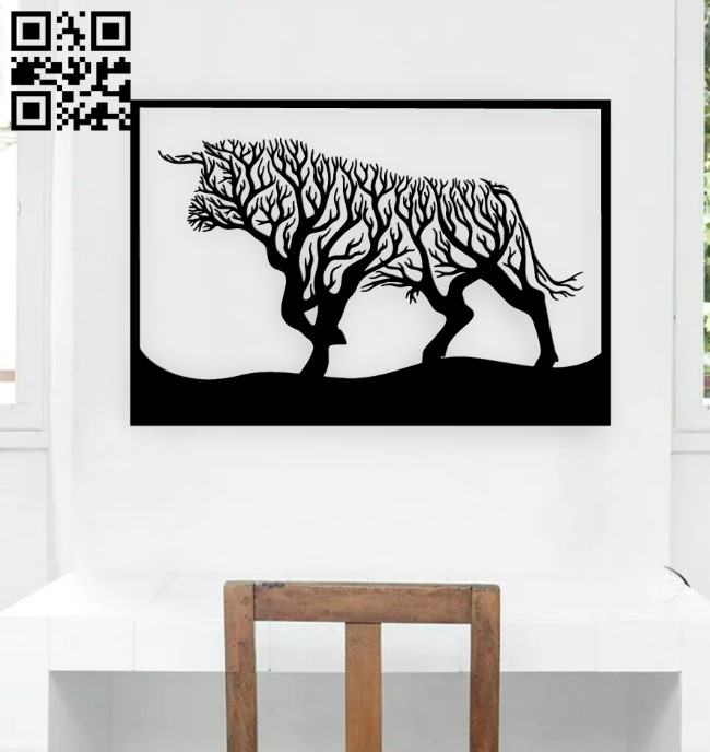 Cow tree E0019126 file cdr and dxf free vector download for laser cut
