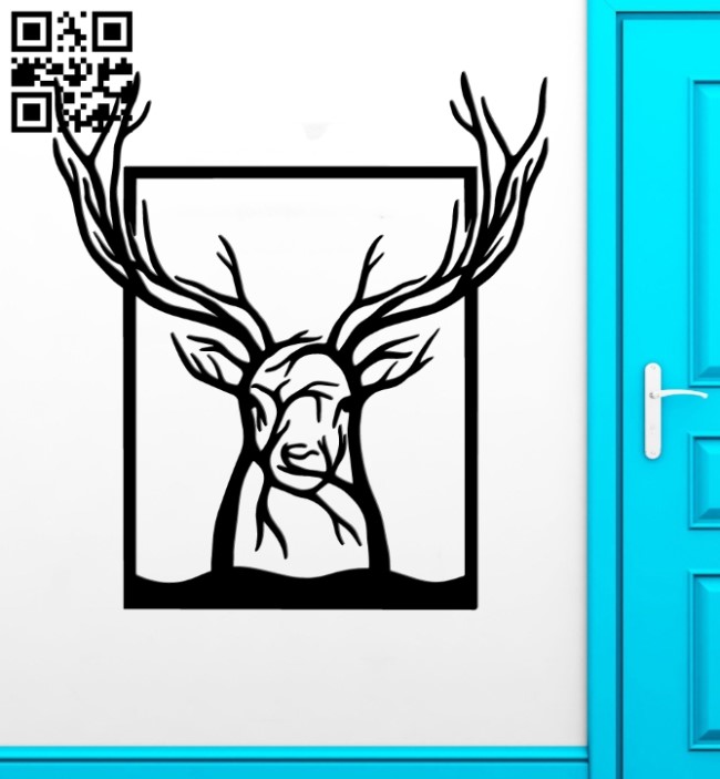 Deer tree wall art E0019168 file cdr and dxf free vector download for laser cut plasma
