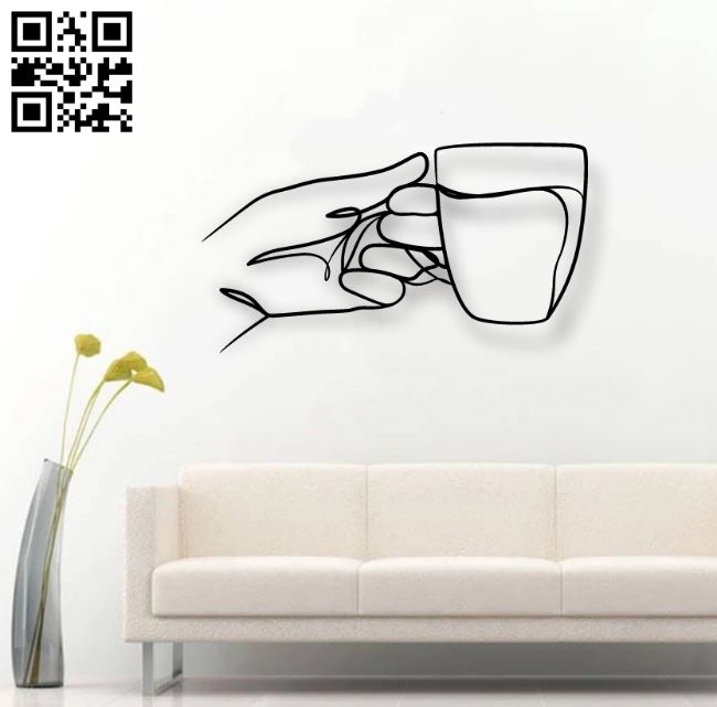 Drinking coffee E0018997 file cdr and dxf free vector download for laser cut plasma