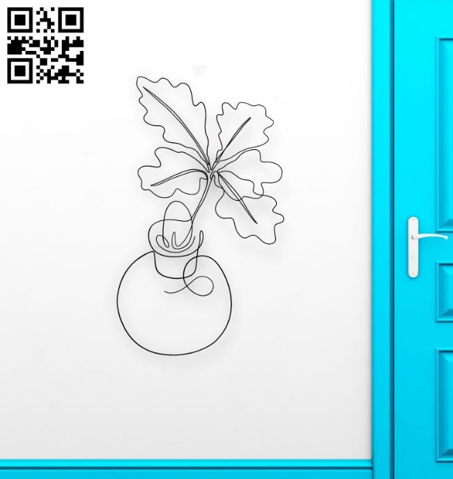 Flower vase line art E0018994 file cdr and dxf free vector download for laser cut plasma