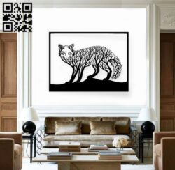 Fox wall decor E0019115 file cdr and dxf free vector download for laser cut plasma