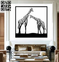 Giraffe tree E0019125 file cdr and dxf free vector download for laser cut plasma