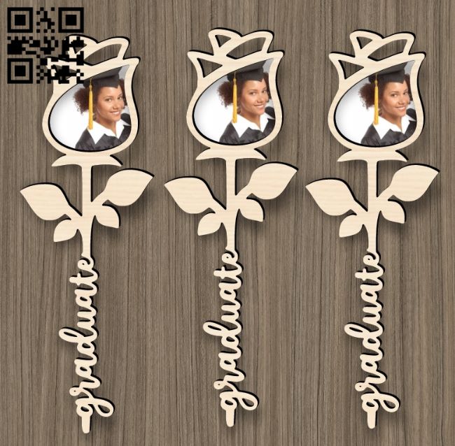 Graduate rose E0019045 file cdr and dxf free vector download for laser cut