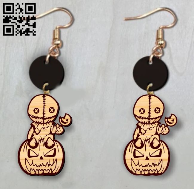 Halloween earring E0019070 file cdr and dxf free vector download for laser cut