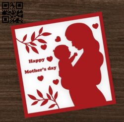 Happy Mother’s day card E0019073 file cdr and dxf free vector download for laser cut