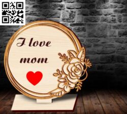 Happy Mother’s day stand E0019156 file cdr and dxf free vector download for laser cut