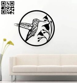 Hummingbird wall decor E0019114 file cdr and dxf free vector download for laser cut plasma