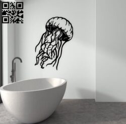Jellyfish wall decor E0019019 file cdr and dxf free vector download for laser cut plasma