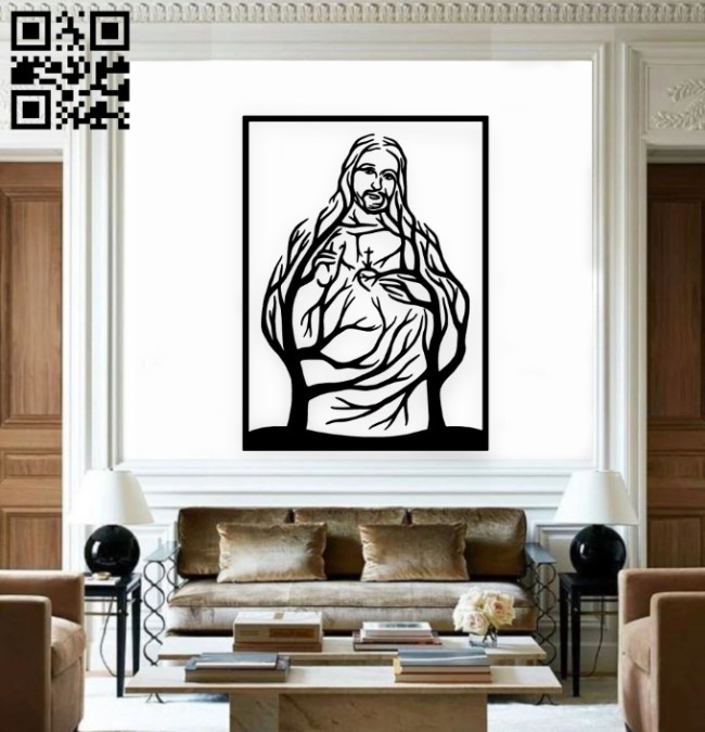 Jesus wall decor E0019098 file cdr and dxf free vector download for laser cut plasma