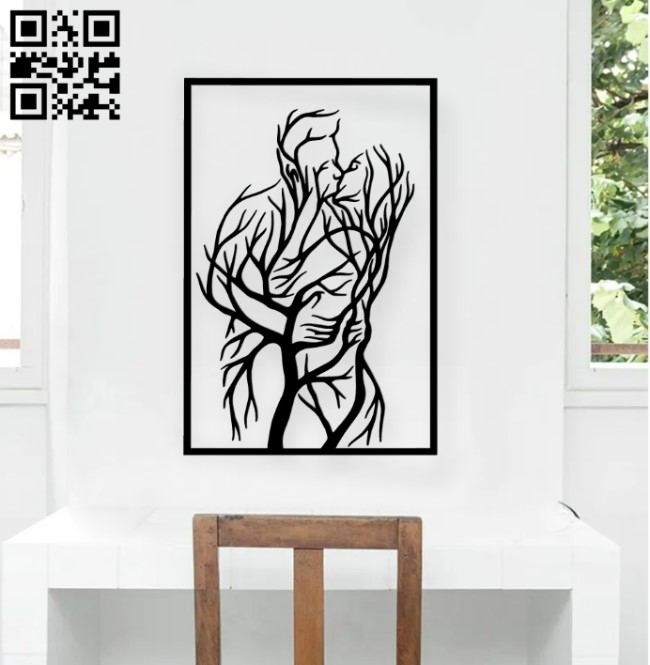 Kissing wall decor E0019099 file cdr and dxf free vector download for laser cut plasma