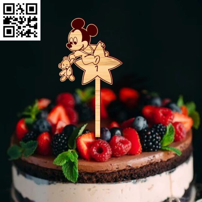 Mickey topper E0018983 file cdr and dxf free vector download for laser cut