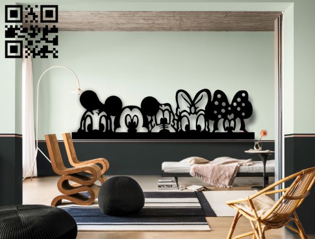 Mickey's Family E0018484 file cdr and dxf free vector download for laser cut plasma