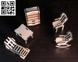Miniature furniture E0019041 file cdr and dxf free vector download for laser cut