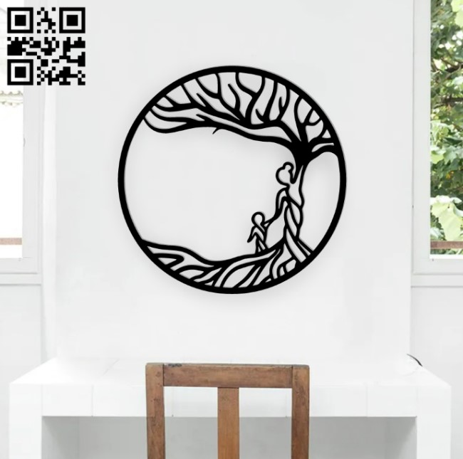 Mother tree E0019075 file cdr and dxf free vector download for laser cut
