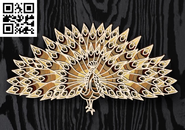 Multilayer Peacock E0019172 file cdr and dxf free vector download for laser cut