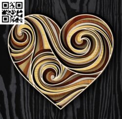 Multilayer heart E0018978 file cdr and dxf free vector download for laser cut
