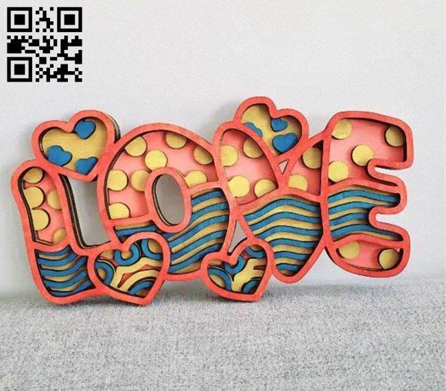 Multilayer love E0019009 file cdr and dxf free vector download for laser cut