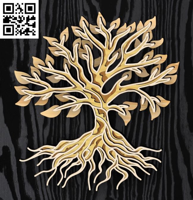 Multilayer tree E0018977 file cdr and dxf free vector download for laser cut