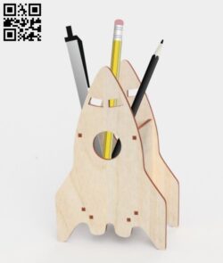 Pencil holder E0019120 file cdr and dxf free vector download for laser cut