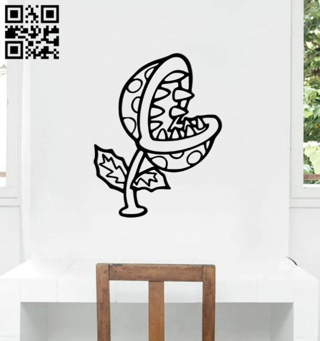 Piranha plant wall decor E0019183 file cdr and dxf free vector download for laser cut plasma