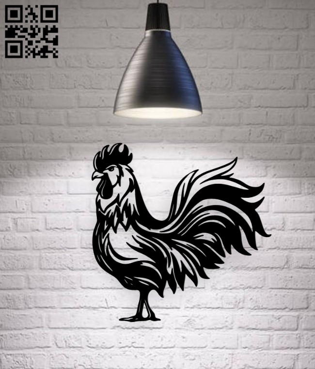 Rooster wall decor E0019182 file cdr and dxf free vector download for laser cut plasma