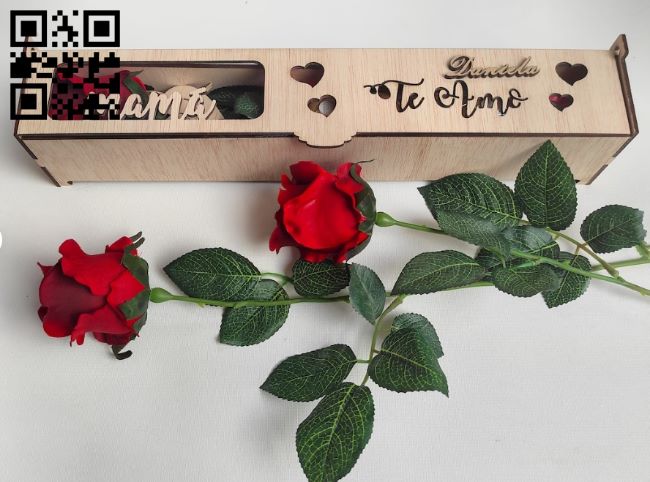 Rose box E0019038 file cdr and dxf free vector download for laser cut