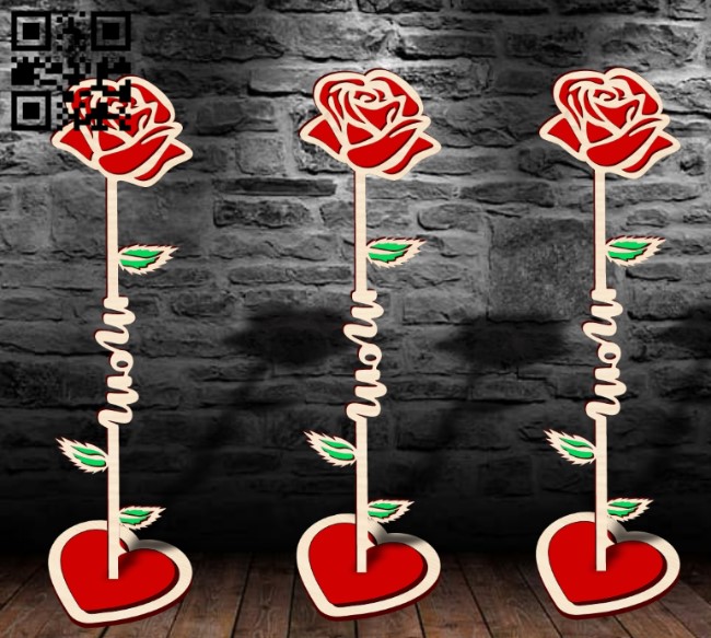 Rose for mom E00191454 file cdr and dxf free vector download for laser cut