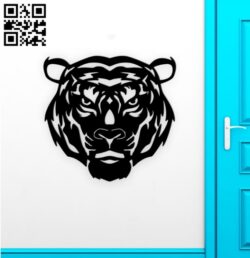 Tiger head E0019082 file cdr and dxf free vector download for laser cut plasma