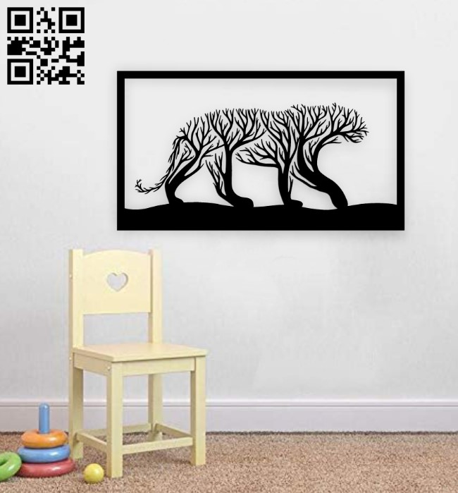 Tiger tree wall art E0019147 file cdr and dxf free vector download for laser cut plasma