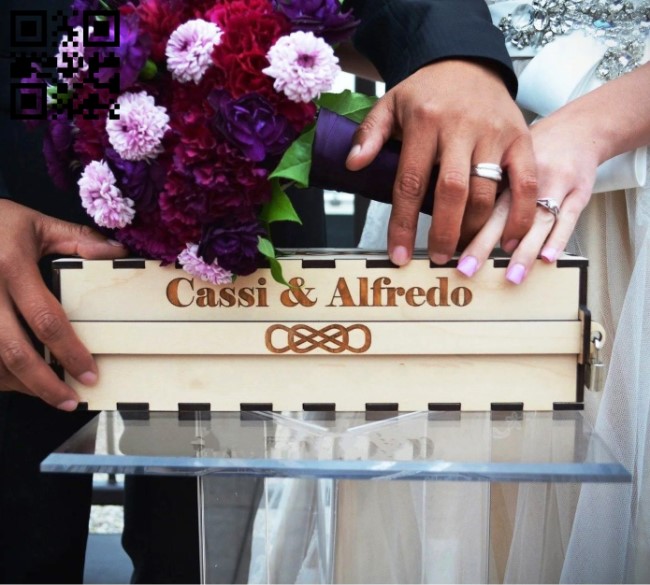 Wedding wine box E0019158 file cdr and dxf free vector download for laser cut