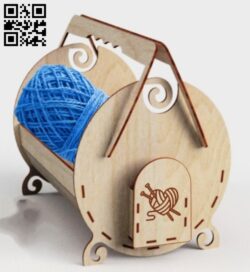 Yarn basket E0019118 file cdr and dxf free vector download for laser cut