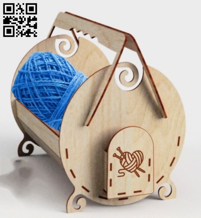 Yarn basket E0019118 file cdr and dxf free vector download for laser cut