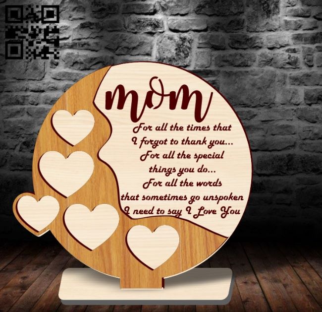 Happy mother day E0019059 file cdr and dxf free vector download for laser cut