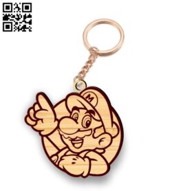 Mario keychain E0019284 file cdr and dxf free vector download for laser cut