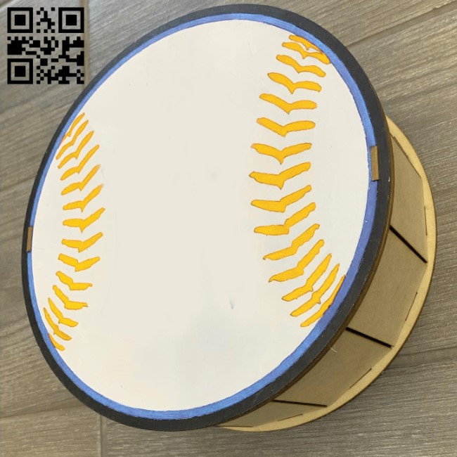Baseball box E0019368 file cdr and dxf free vector download for laser cut