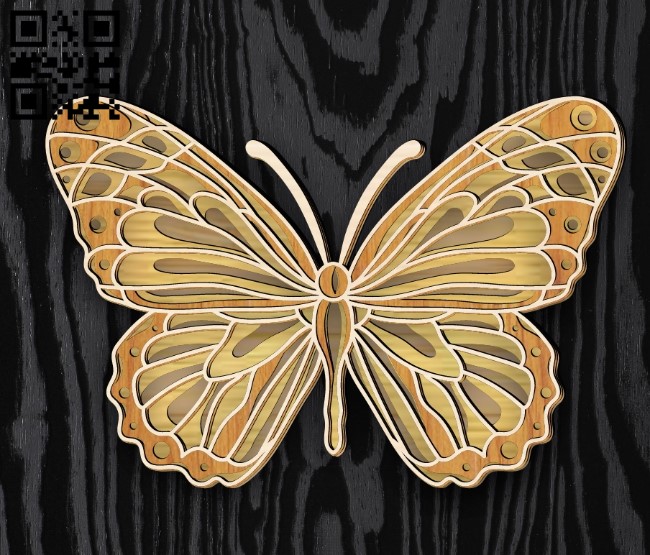 Butterfly layered E0019272 file cdr and dxf free vector download for laser cut
