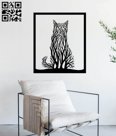 Cat tree wall decor E0019190 file cdr and dxf free vector download for Laser cut plasma
