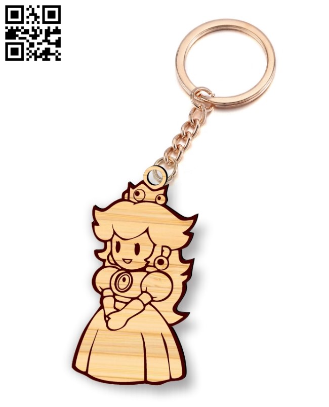 Daisy Princess keychain E0019250 file cdr and dxf free vector download for laser cut