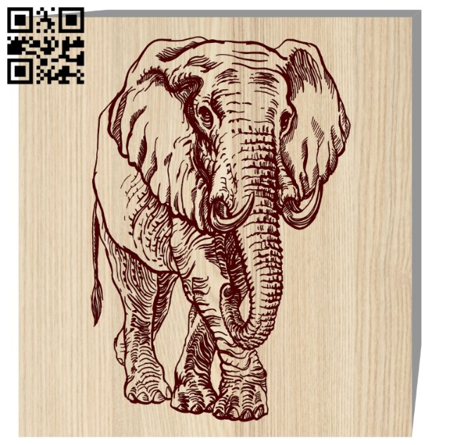 Elephant E001940 file cdr and dxf free vector download for laser engraving machine