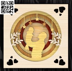 Father’s day layered E0019216 file cdr and dxf free vector download for Laser cut