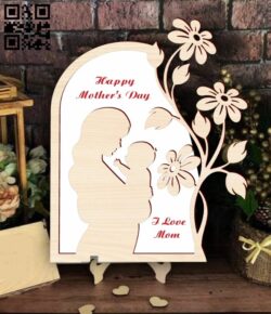 Happy Mother’s day E0019194 file cdr and dxf free vector download for Laser cut