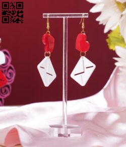 Heart earring E0019311 file cdr and dxf free vector download for laser cut
