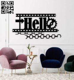Hello wall decor E0019355 file cdr and dxf free vector download for laser cut plasma